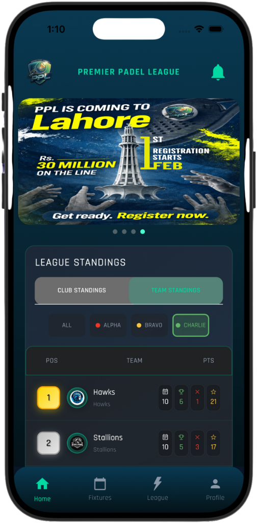 Premier Padel League App
